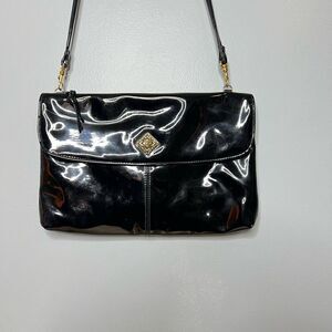 Amanda Smith, Vintage Patent Leather Crossbody Evening Bag Convertible Clutch